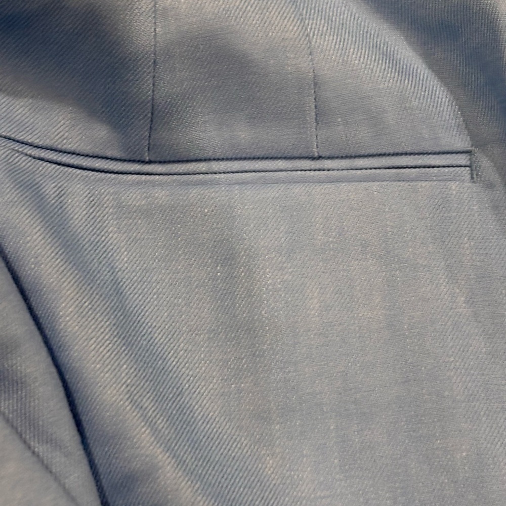 Ann Taylor Linen Blend Sailor Pants Size 16 Blue Wide Leg High Rise Gold Button - Picture 4 of 7